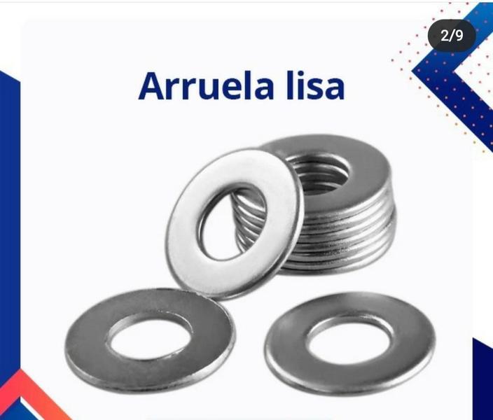 Imagem de Arruela Lisa 3/8 Aço Inox 304 - 100 Peças