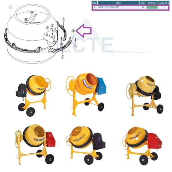 Imagem de Arruela Lisa 3/8" P/Menegotti Betoneira Rental 400/500L