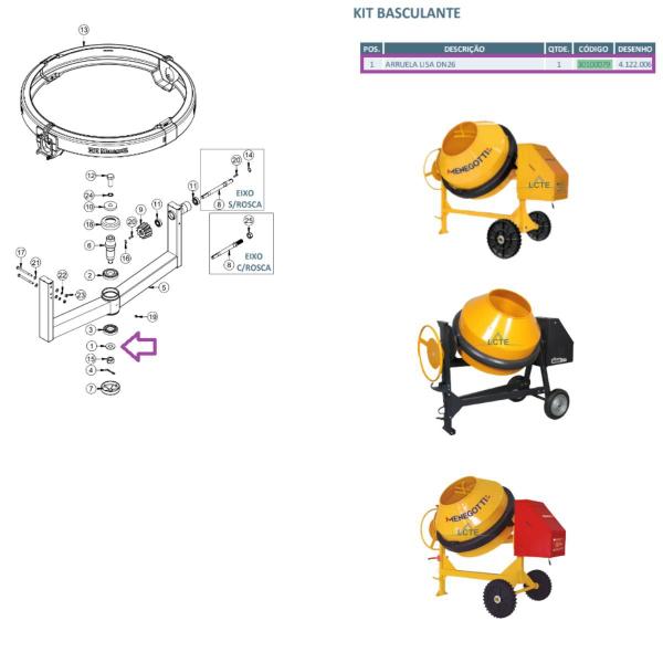 Imagem de Arruela Lisa DN26 Menegotti da Betoneira Modelo: Max 400L