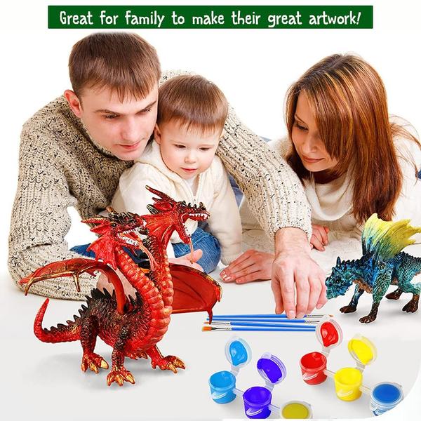 Imagem de ARTESANATO INFANTIL ARTLYMERS, BRINQUEDOS DE PINTURA DE DRAGÃO DIY 3D com 13 cores Conjunto de Pintura de Brinquedos Educativos Pinte sua própria arte de presente e kit de artesanato para crianças 3 4 5 6 7 8 9 anos de idade