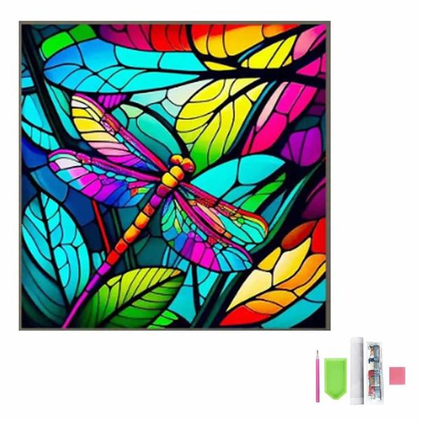 Imagem de Artesanato Pintura Diamante Diy 20x20 - LIBELULA COLOR