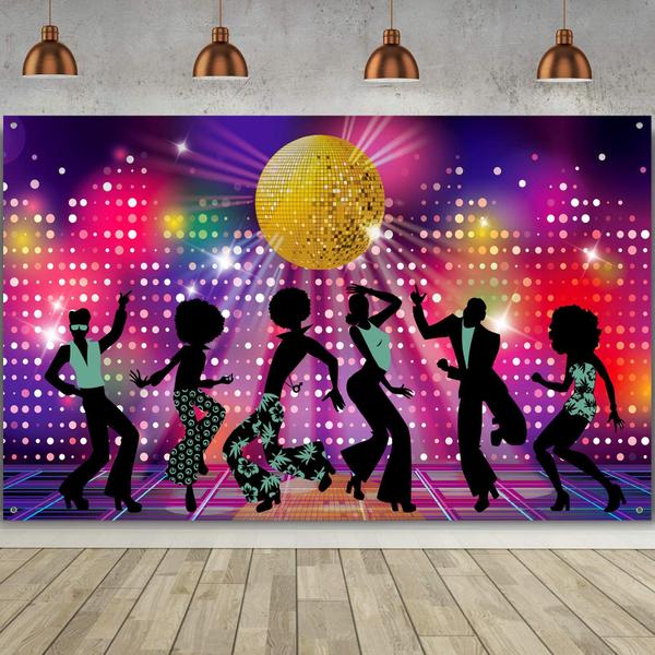 Imagem de Artigos de festa Backdrop Disco Dance 70s 80s 90s Blulu