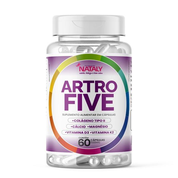 Imagem de Artrofive Colágeno Tipo II, Cálcio, Magnésio, Vit D3 e k2 60 Capsulas de 500mg