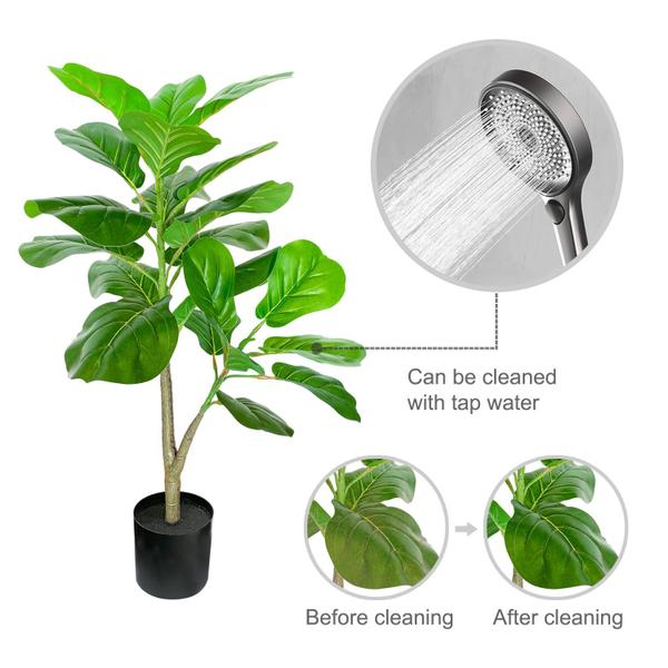 Imagem de Árvore artificial BESAMENATURE Fiddle Leaf Fig Faux com 21 folhas