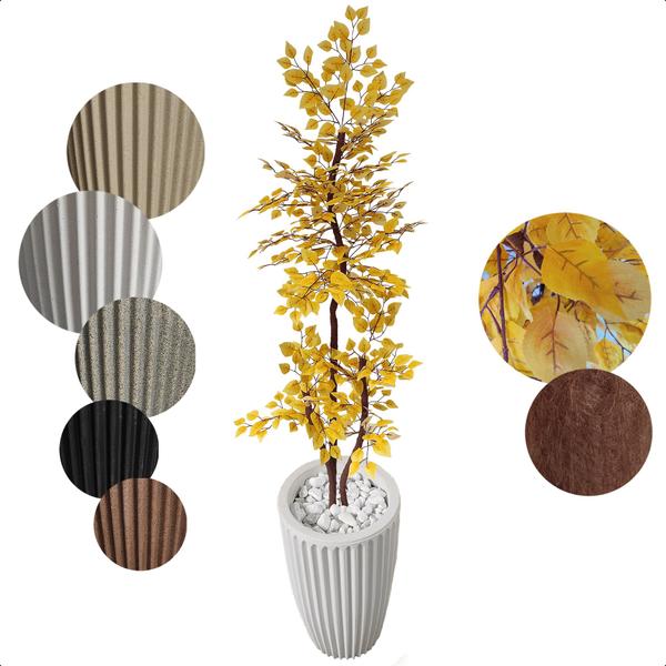 Imagem de Arvore artificial Ficus Amarelo Figueira Grande Vaso Decoração