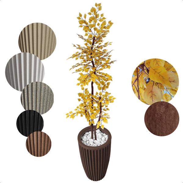 Arvore artificial Ficus Amarelo Figueira Grande Vaso Decoração - Flor de Mentirinha Imagem de Arvore artificial Ficus Amarelo Figueira Grande Vaso Decoração