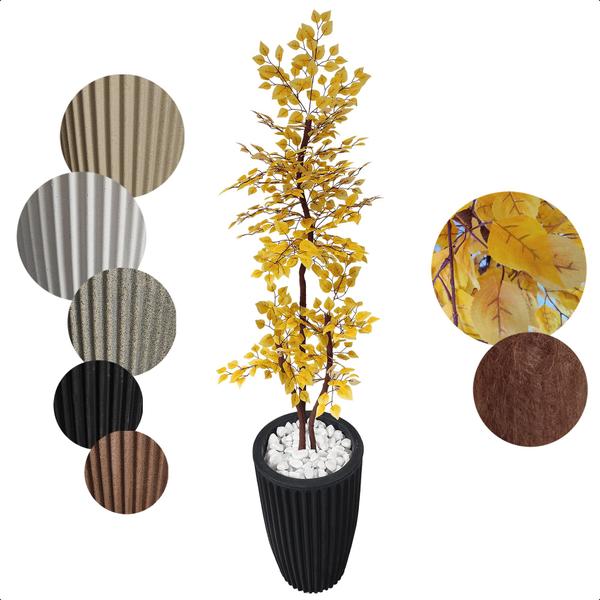 Imagem de Arvore artificial Ficus Amarelo Figueira Grande Vaso Decoração