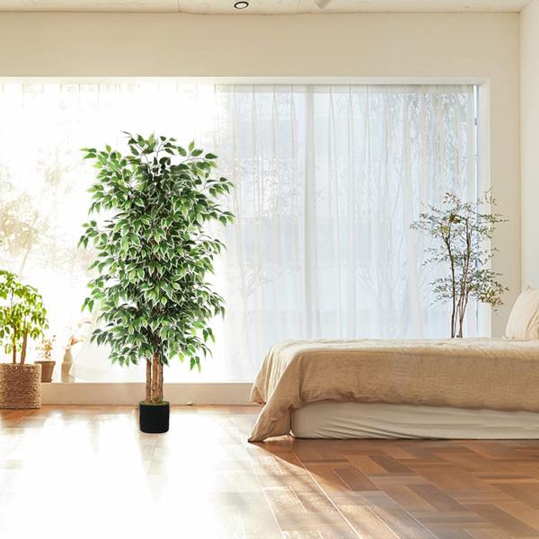 Imagem de Árvore artificial GTIDEA Ficus 1,8 m com tronco natural e musgo