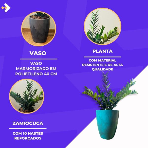 Imagem de Árvore Artificial Zamioculca Folhagem Decoração com Vaso