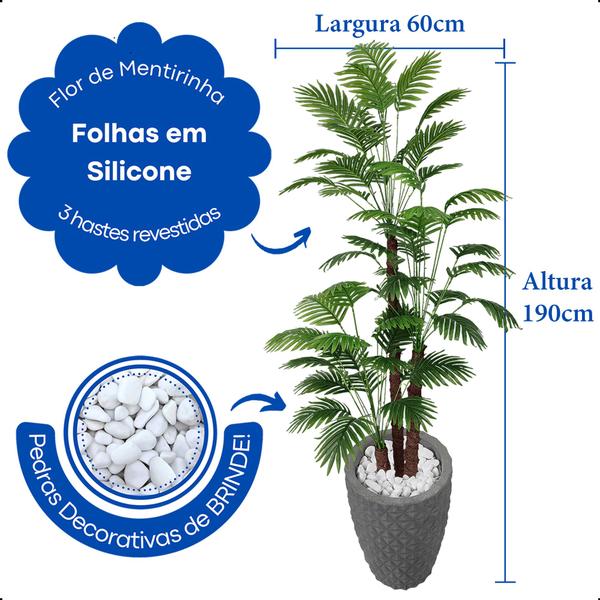 Imagem de Arvore Coqueiro Anão Grande Planta Artificial com Vaso Decorativo