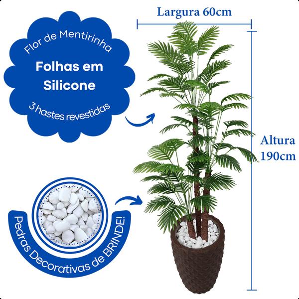 Imagem de Arvore Coqueiro Anão Grande Planta Artificial com Vaso Decorativo