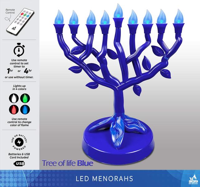 Imagem de Árvore da Vida Elétrica LED Hanukkah Menorah Ner Mitzvah