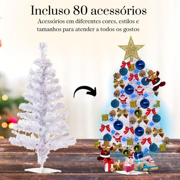 Imagem de Arvore de Natal 150cm Completa 80 Acessórios Decorada + Pisca Pisca LED Enfeite Natalino Grande