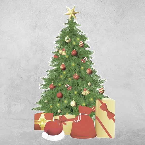 Imagem de Árvore de Natal Adesivo de Parede e Vitrine Decorativo