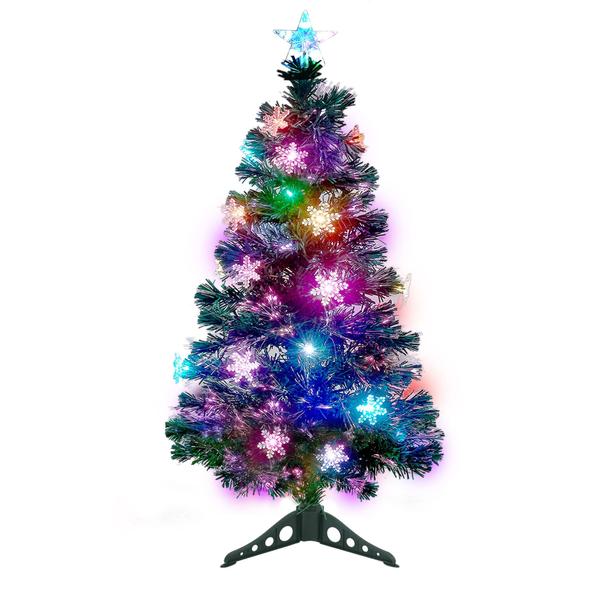 Imagem de Árvore de Natal Juegoal artificial pré-iluminada de 90 cm com luzes LED