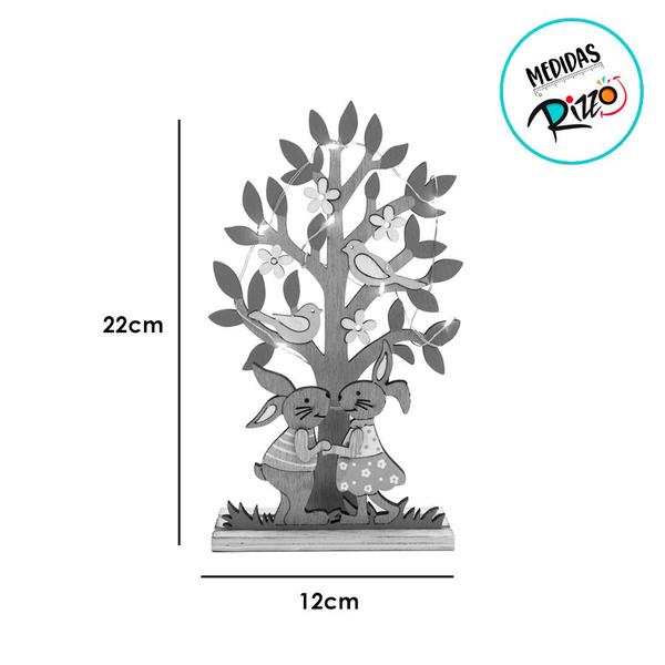 Imagem de Árvore Decorativa de Madeira com Led - 22cm  - 1 unidade - Cromus - Rizzo