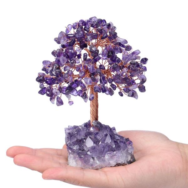 Imagem de Árvore decorativa Jovivi Natural Amethyst Healing Crystal