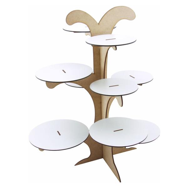 Árvore Porta Doces Cupcake Linha Premium - Mdf Branco - Modernarte Imagem de Árvore Porta Doces Cupcake Linha Premium - Mdf Branco