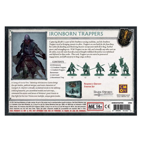 Imagem de As Crônicas de Gelo e Fogo Tabletop Miniaturas Jogo Ironborn Trappers Unit Box  Jogo de estratégia para adolescentes e adultos  Idade 14+  2+ Jogadores  Tempo médio de reprodução 45-60 minutos  Feito por CMON