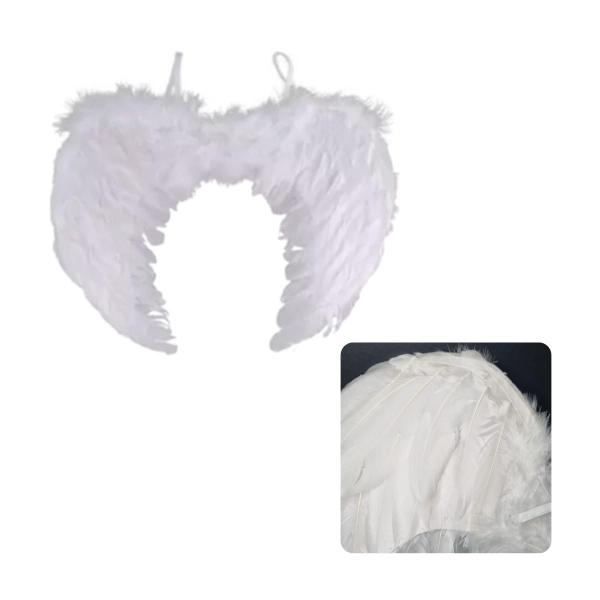 Imagem de Asa Anjo Branca Pena Artificial Halloween Carnaval 55x38