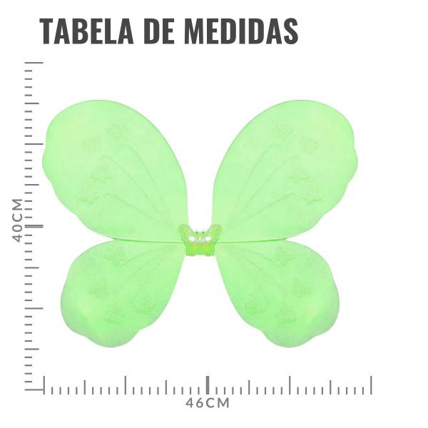 Imagem de Asa de Borboleta Verde Lagarta com Glitter