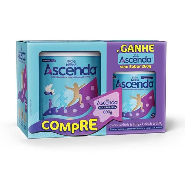 Imagem de Ascenda Baunilha 800g e Ganhe Ascenda Sem Sabor 260g