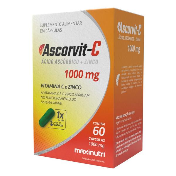 Imagem de AscorVit Fonte de Vitamina C 1000mg 60 Cápsulas Maxinutri