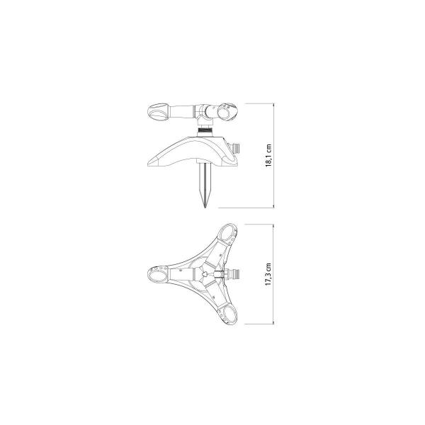 Imagem de Aspersor Circular para Engate Rápido Tramontina com Base de Apoio e Pontalete