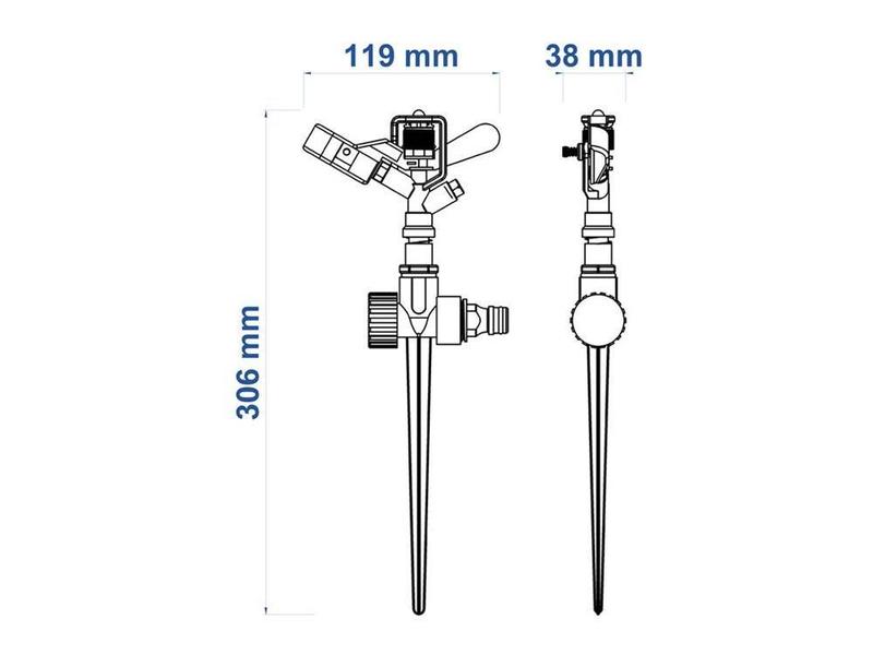 Imagem de Aspersor de impulso metalico para engate rapido para jardim tramontina