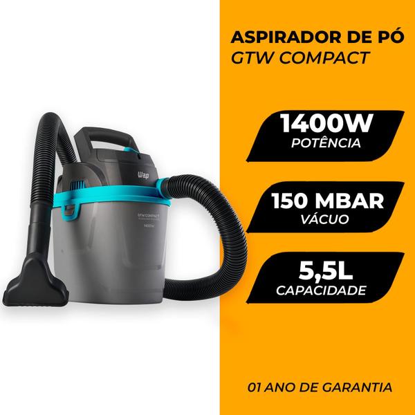 Imagem de Aspirador De Pó Água Wap Gtw Compact 1400w 110v Cinza