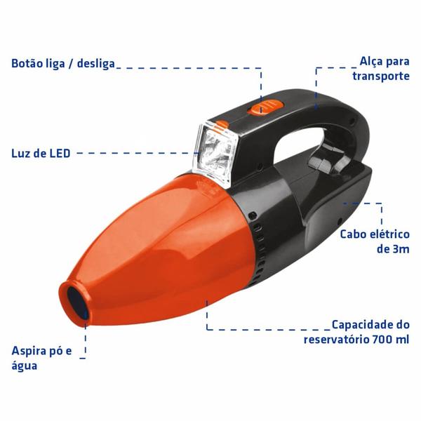 Imagem de Aspirador de Pó Automotivo 12 Volts - DUST60 - INTECH MACHINE