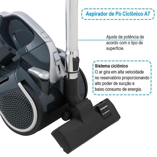 Imagem de Aspirador de Pó Black & Decker 1400W Cinza Chumbo - A7