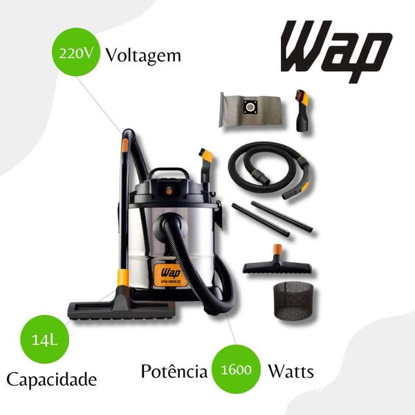 Imagem de Aspirador De Pó e Água 1600W GTW WAP FW005406 Inox 20 - 220V