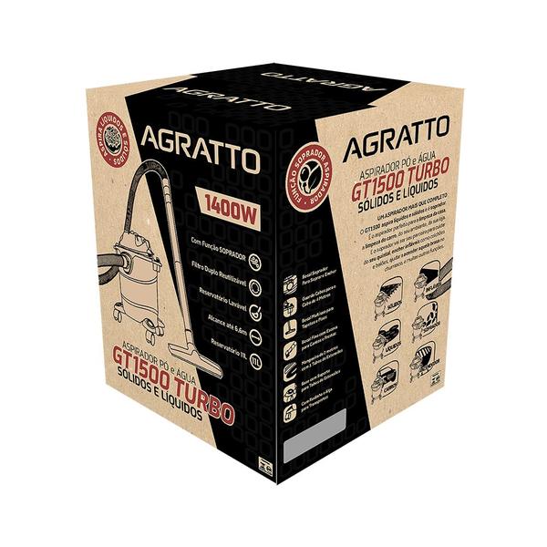 Imagem de Aspirador de Po e Agua GT1500 Turbo Agratto 1400W Am Pr - 127V  11L