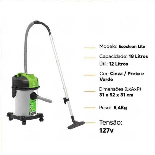 Imagem de Aspirador de Pó e Líquidos IPC 12L 1200W Ecoclean Lite 127V