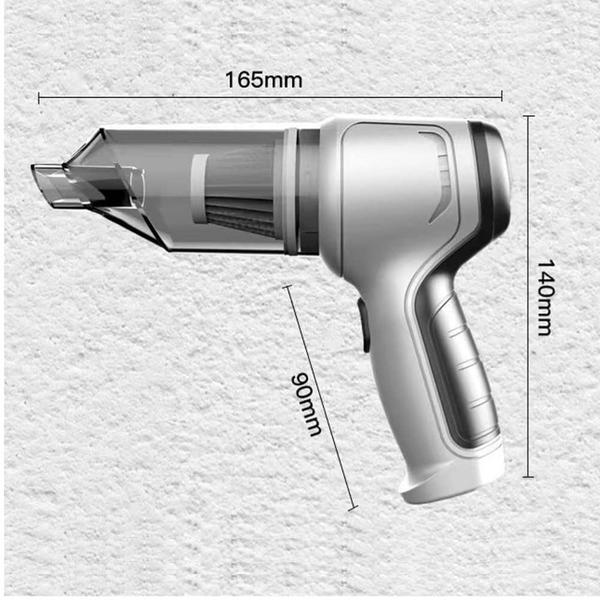 Imagem de Aspirador de Pó Portátil 2 em 1 Potente Recarregável Veículo Carro Carbon