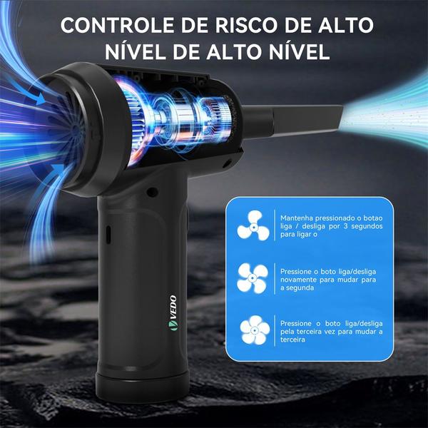 Imagem de Aspirador de Pó Portátil Automotivo Mini USB 2 em 1 Sopro e Sucção Casa Eletrônicos Computador Carro