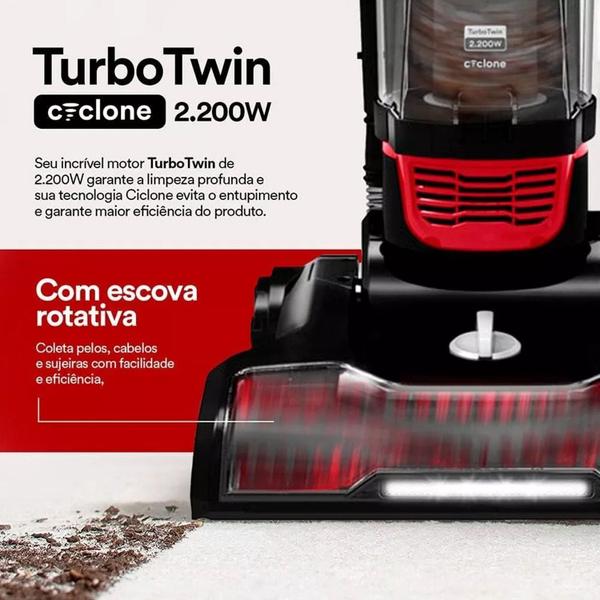 Imagem de Aspirador De Pó Profissional Eos Multi Ciclone 2 em 1 Turbo Twin Eai3000V 2200W Vermelho 127V