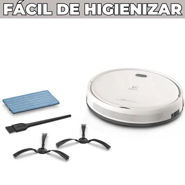 Imagem de Aspirador de po robo Electrolux 2h20min bateria longa duração automatico varre aspira passa pano ERB11 bivolt branco sensor antiqueda