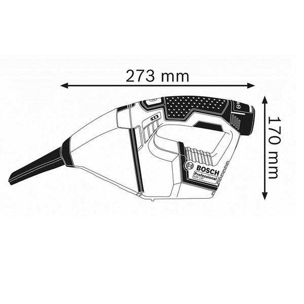 Imagem de Aspirador De Pó Sem Fio Bosch GAS 12v Sem Bateria e Sem Carregador - 0 601 9E3 000