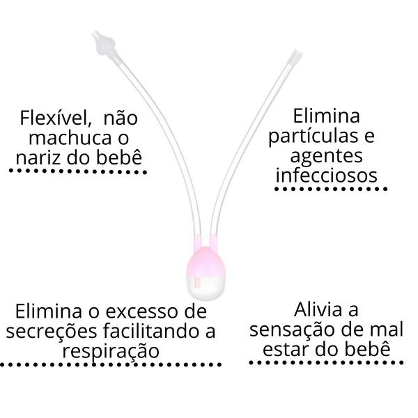 Imagem de Aspirador nasal de bebe higiene nariz sugador de catarro pais e filhos