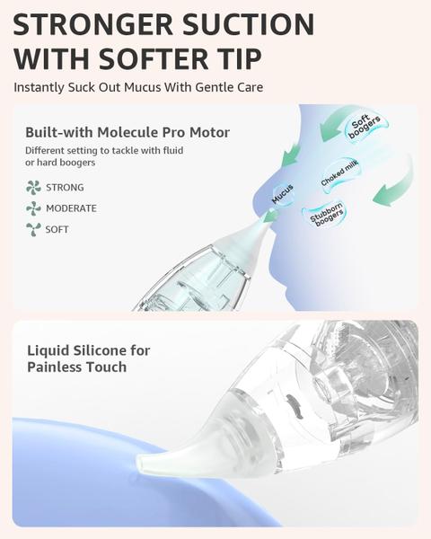 Imagem de Aspirador nasal GROWNSY para bebês elétrico com 3 pontas de silicone