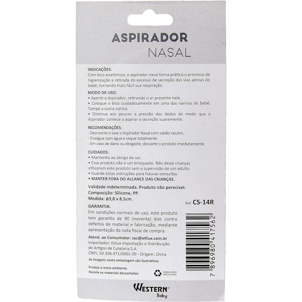 Imagem de Aspirador Nasal Infantil de Silicone Rosa para Melhorar a Respiração e Remover Secreções do Seu Bebê Western Baby