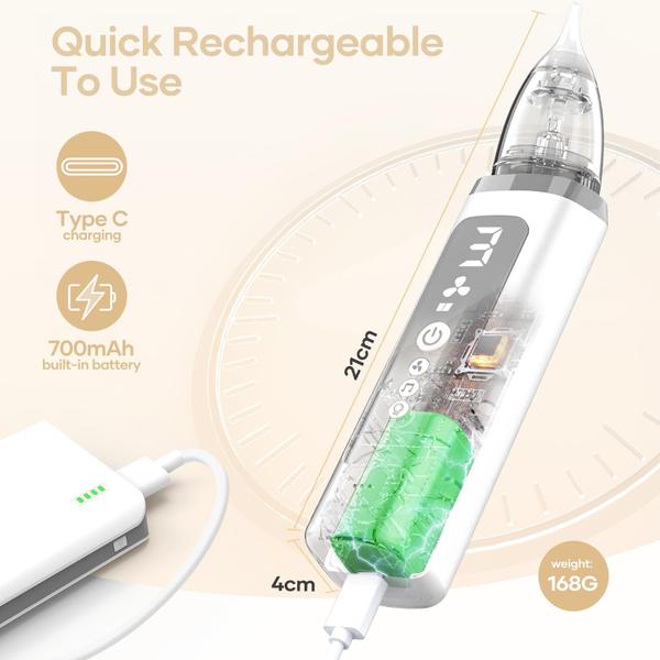 Imagem de Aspirador nasal Manotears para bebês com 3 níveis de sucção e música