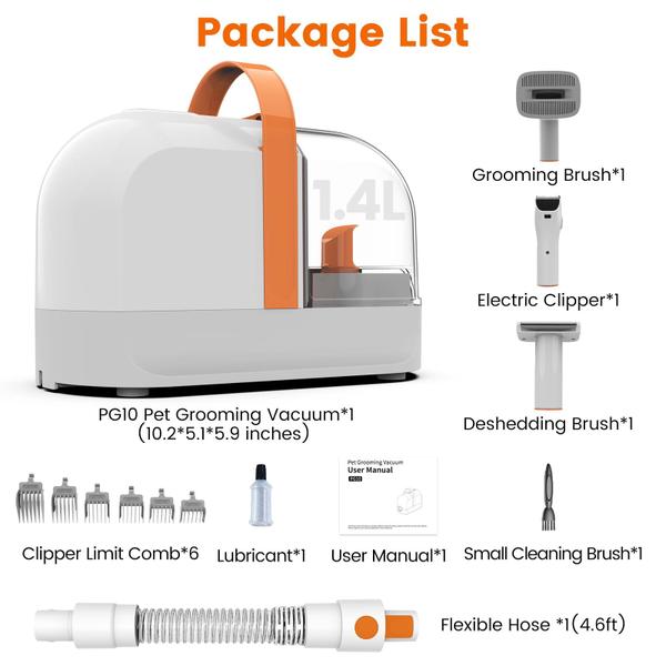 Imagem de Aspirador para cães UBROBO PG10 com tesoura para animais de estimação 12.000 Pa