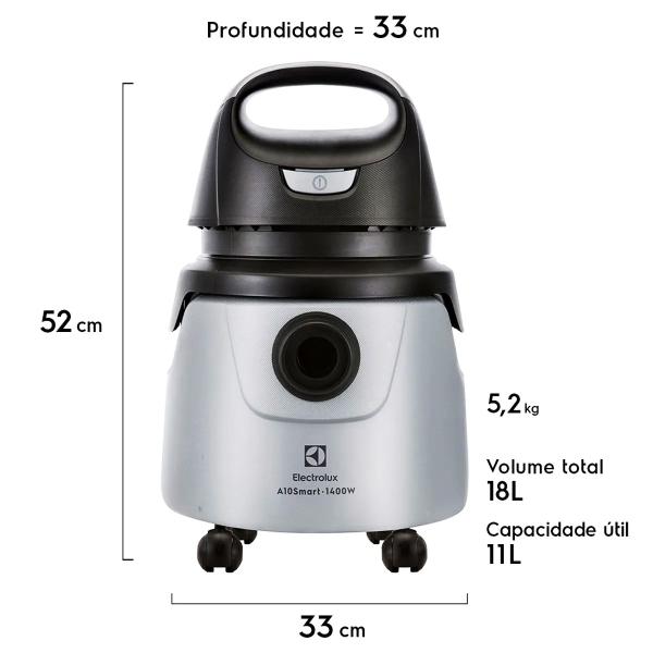 Imagem de Aspirador Pó e Água Electrolux 18L Smart Função Sopro Cinza