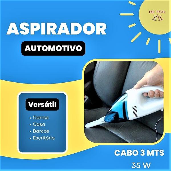 Imagem de Aspirador Pó Portátil Veicular C/ fio de 3mts Bico Adaptador