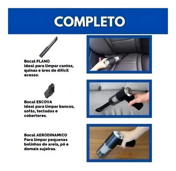 Imagem de Aspirador portátil automotivo soprador recarregável 110v220v