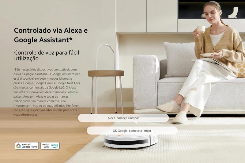 Imagem de Aspirador Robô E5 Limpeza sensores Inteligente conexão com celular alexa e assistente de voz 2000pa