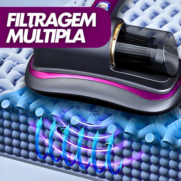 Imagem de Aspirador Sem Fio Rosa Filtragem Múltipla Recarregável